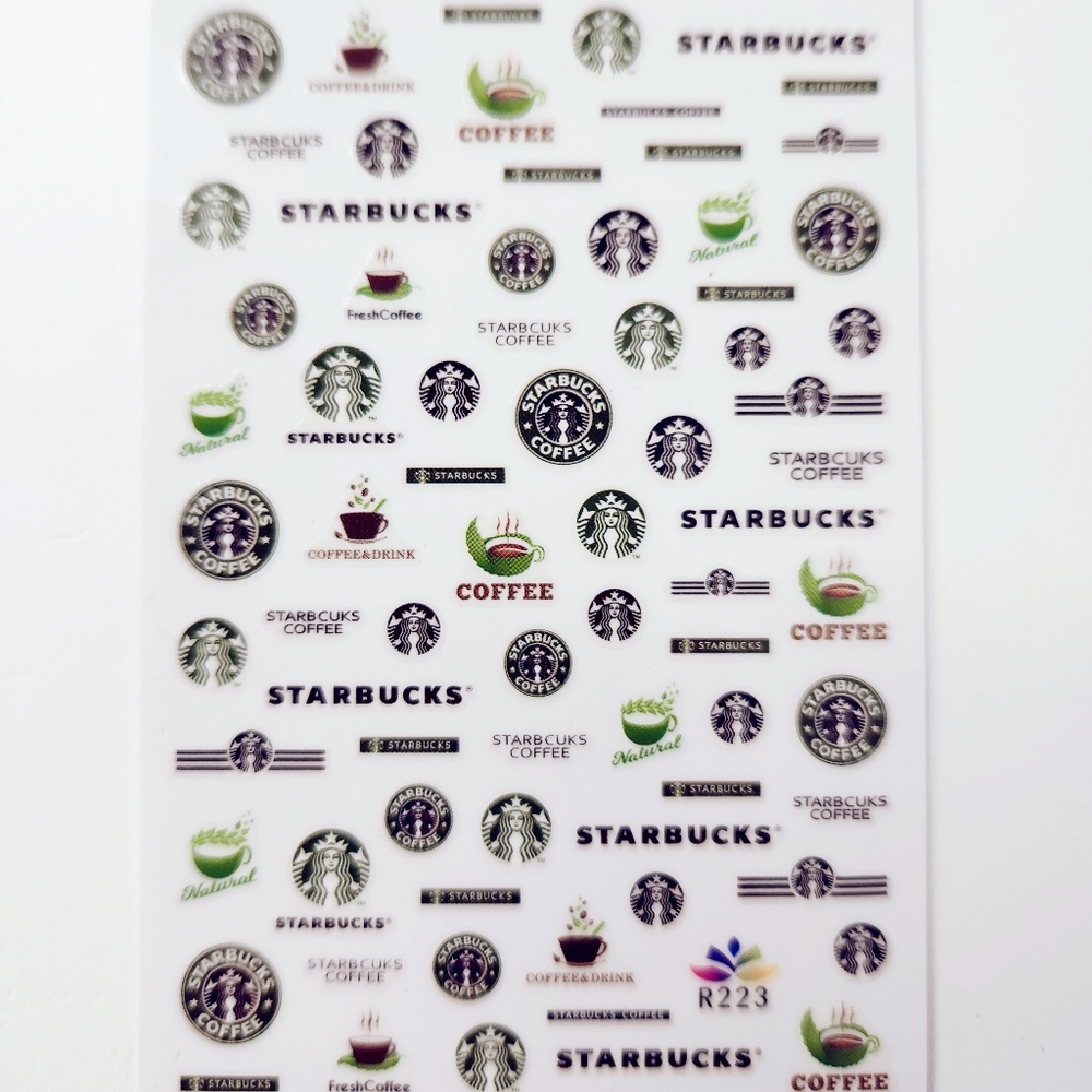 ⭐4/$15 Coffee Nail Art Stickers